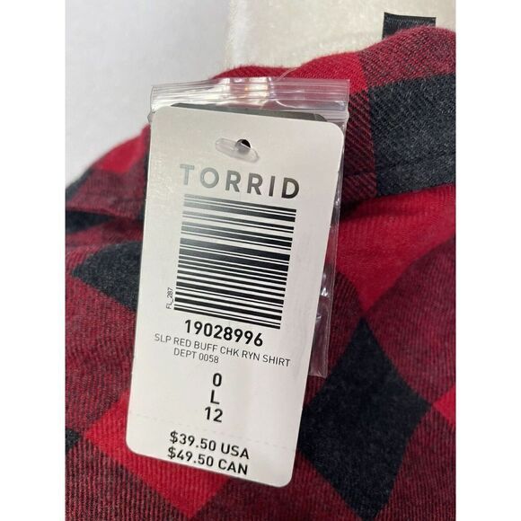 New Torrid Sleep Size L 0 Buffalo Check Pajama Set Red Black p NWT - Picture 7 of 11